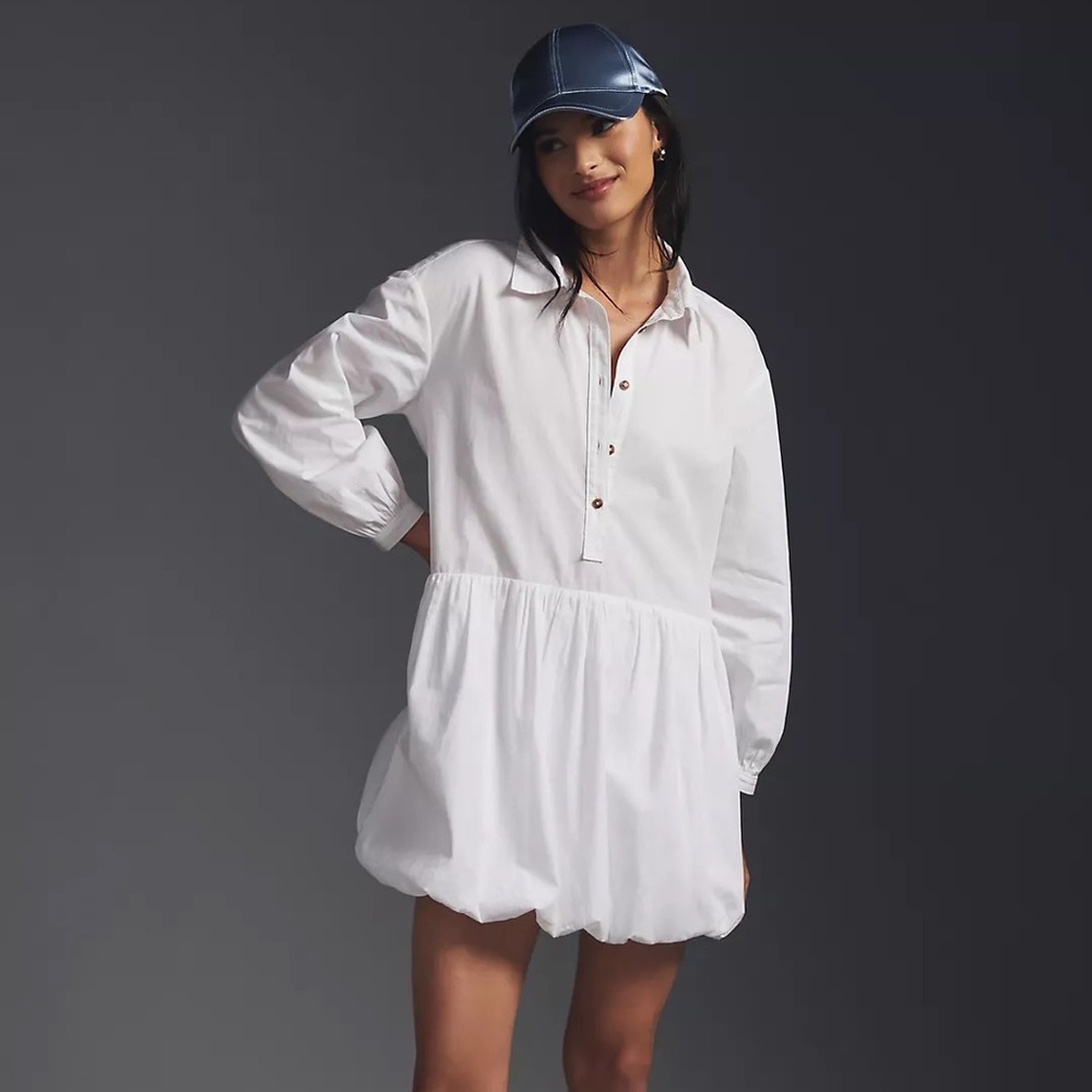 Maeve Bubble-Hem Shirt Dress.